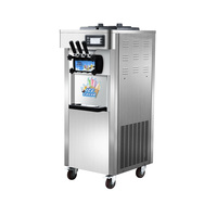 Machine à Glace Commerciale d'Usine, Machine à Crème Glacée Professionnelle 2+1 Saveurs, Production 25L/Heure, Machine à Glace Soft
