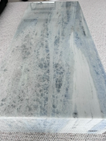 Table basse moderne en marbre bleu cristal, taille personnalisable, haut de gamme, écologique et durable, pour salon et maison