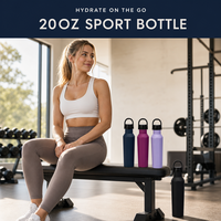 Bouteille d'eau isotherme de style cantine 20 oz en acier inoxydable à double paroi sous vide, thermos mat pour le sport, la gym, les activités de plein air, avec logo OEM