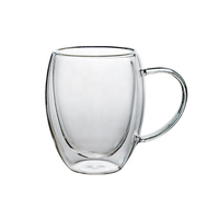 Tasse à café en verre Borosilicate transparent, style Espresso, en verre à Double paroi isolée avec poignée