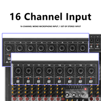 Console de mixage audio professionnelle GAX-XM16, 16 canaux, cartes son numériques Bluetooth et mélangeurs, console de mixage stéréo