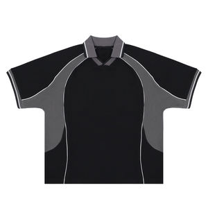 T-shirt ample en coton 100% à col montant, motif lettres, style rétro, surdimensionné, lourd, personnalisé, vente en gros, maillot de football - Product Image 6