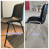 Chaise d'école empilable robuste, chaise d'étudiant moderne en plastique avec pieds en métal pour salle de formation universitaire