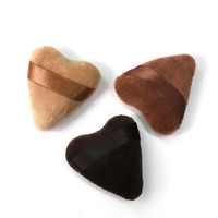 Pinkz Wholesale Qualité supérieure, mini houppette cosmétique pour doigt, en forme de cœur, en tissu floqué et poils doux, pour poudre Hudaa Beauty
