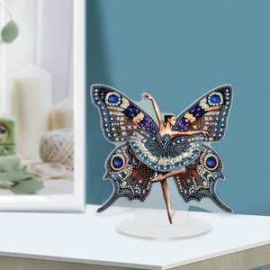DIY Papillon Danseur Diamant Peinture Ornement De Table Forme Irrégulière 2D Plat Acrylique Creative Diamant Peinture Bureau Ornement - Product Image 5