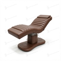Lit de Luxe Électrique pour Extensions de Cils, Lit Facial en Cuir Couleur Chocolat, Lits et Tables de Massage Motorisés, Lit de Beauté, Mobilier de Salon