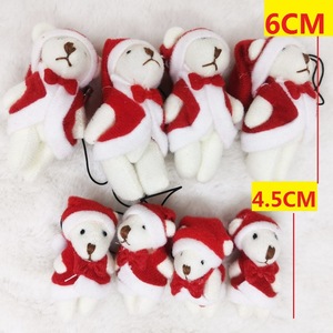 ตุ๊กตาหมีคริสต์มาส ตุ๊กตาหมีเท็ดดี้ ผ้าพลัฌ PP Cotton บรรเทาความเครียด ขนาด 4.5 ซม. ของขวัญแต่งงาน กล่องของขวัญ อุปกรณ์เสริม คริสต์มาส ซักได้ - Product Image 6