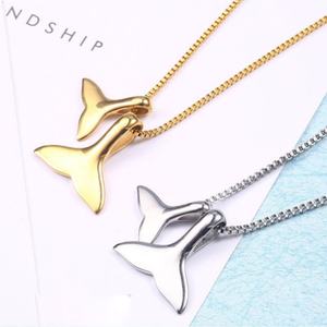 Collares Minimalistas de Plata y Oro con Recubrimiento PVD Antideslustre, Joyería Fina de Acero Inoxidable 316L, Collar con Diseño de Cola de Pez para Mujer - Product Image 2