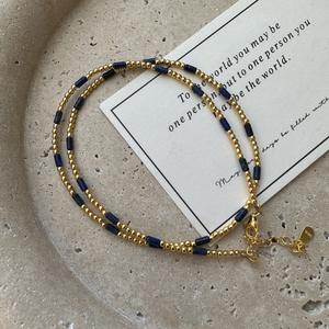 Collar de Plata S925, Dulce, Pequeño, Redondo, de Doble Cara, con Diseño Coreano Único, Collar de Moda con Cuentas para Mujer - Product Image 1