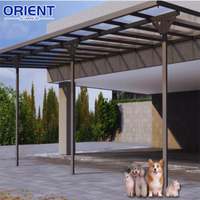 Couverture de terrasse extérieure en aluminium de haute qualité, imperméable, avec toit en polycarbonate, véranda en verre, pergola