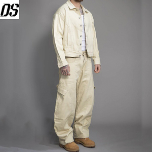 Giacca di Jeans Oversize da <span class=keywords><strong>Uomo</strong></span> Stile Streetwear con Bottoni Frontali, Vestibilità Comoda e Versatile, Qualità Premium, Giacca da Lavoro, <span class=keywords><strong>Pantaloni</strong></span> da Falegname - Product Image 4