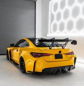 Для BMW G82 M4 комплект кузова из углеродного волокна, G82 M4 GTR-стиль передние и задние бамперы боковые юбки спойлер широкий обвес - Product Image 3