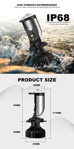 Ad alta potenza <span class=keywords><strong>Y6</strong></span> Y8 Y9 Y7D Y10 proiettore led faro H4 H7 H11 9005 9006 Auto Auto Led lampadina moto H4 fari a Led - Product Image 2