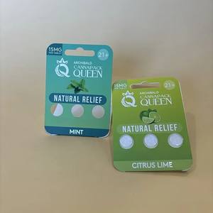 บรรจุภัณฑ์บลิสเตอร์กระดาษแข็งที่ได้รับการรับรองจาก FDA บรรจุยาเม็ด 3 เม็ด บรรจุภัณฑ์บลิสเตอร์แบบป้องกันเด็กสำหรับยาเม็ดมิ้นต์ขนาด 15 มก. - Product Image 2