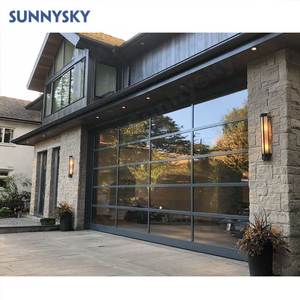 Sunnysky Moderne Nouveau Personnalisé Alliage <span class=keywords><strong>d</strong></span>'Aluminium Verre Transparent Automatique Moderne 12x12 <span class=keywords><strong>Porte</strong></span> <span class=keywords><strong>de</strong></span> <span class=keywords><strong>Garage</strong></span> pour Villa <span class=keywords><strong>Prix</strong></span> - Product Image 1