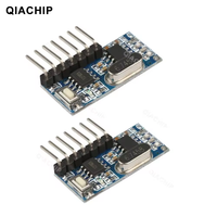 QIACHIP 433mhz Récepteur RF Module de décodeur de Code d'apprentissage 433MHZ Sortie sans fil 4 CH pour les télécommandes 1527 Encodage