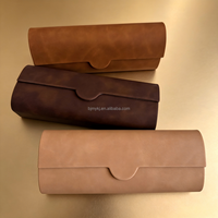 Étui à lunettes rigide en cuir PU portable et élégant avec logo personnalisé, boîte de rangement antichoc pour lunettes de soleil