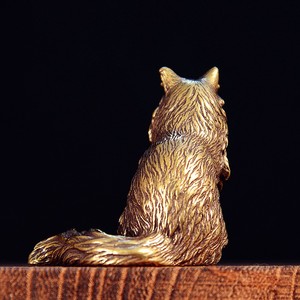 Estatua de Grulla Chapada en Oro Vintage, Escultura de Animal de Latón Sólido para Decoración de Escritorio, Obra de Arte Coleccionable Fundida a Mano - Product Image 3