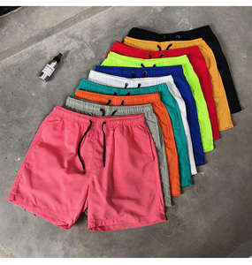 Men's Solid Color Board Shorts Mid Waist Drawstring Quick Dry Casual Short Length 100% Polyester Woven Fabric - Product Image 1