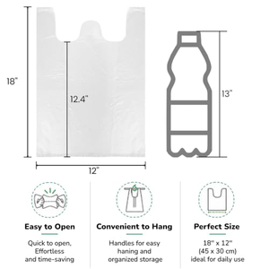 Sac en plastique PE pour sushis, aliments pour animaux et conserves - Sac de courses de supermarché avec poignée longue - Product Image 4
