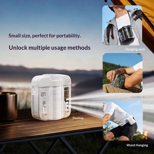 New Design Transparent Case Portable <b>Neck</b> Waist Hanging Desktop/Handheld Multiscene Rechargeable Cooling Fan Personal Summer - Product Image 5