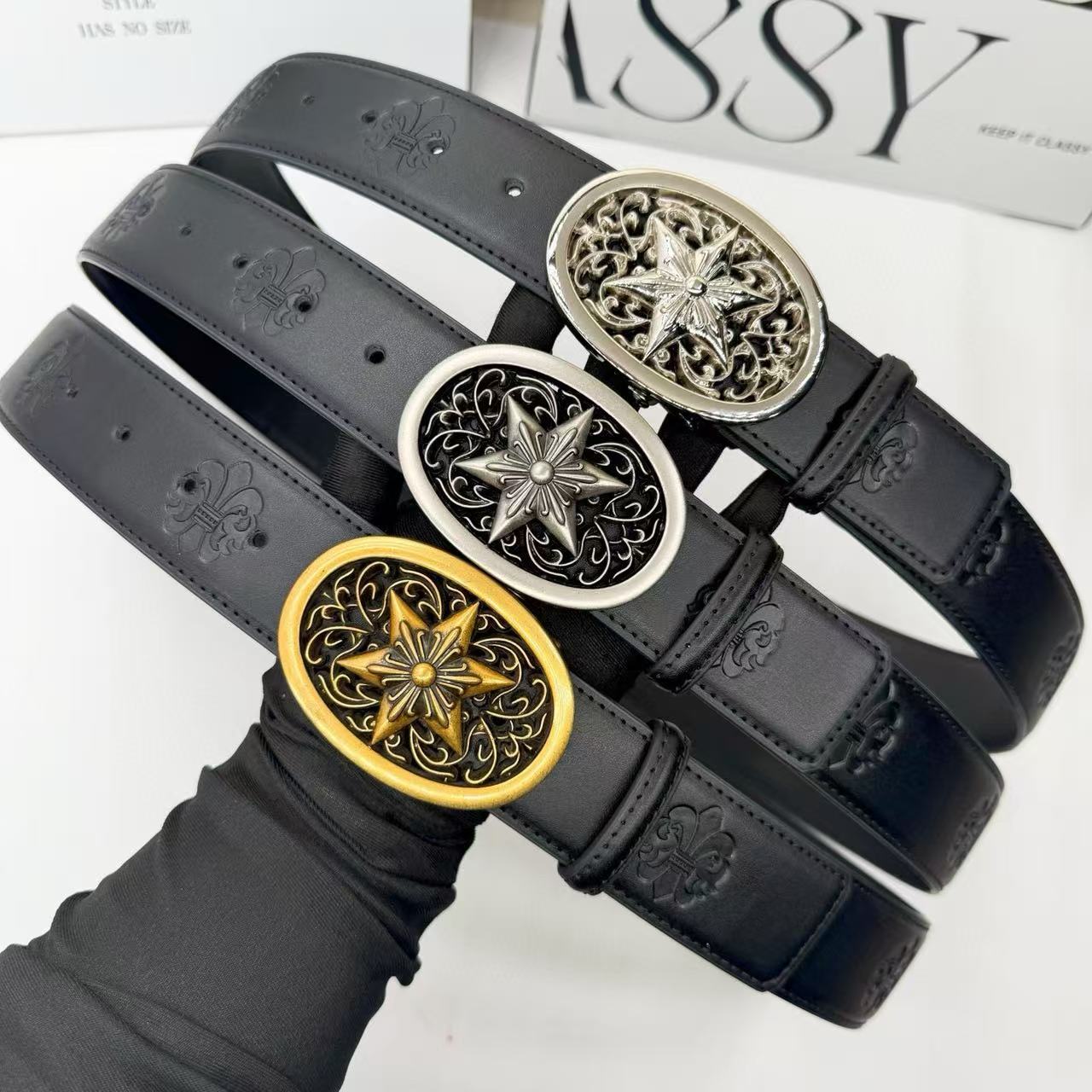 アクセサリー Bill Wall LeatherBuckle+ChromeHeartsBelt Verified Supplier Chrome Hearts Belt Durable Chrome Heart Buckle