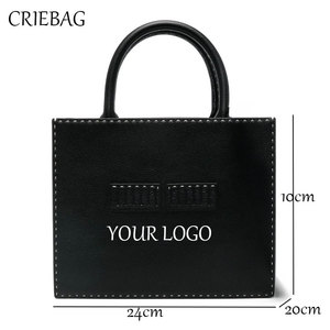 Của phụ nữ lớn màu đen da <span class=keywords><strong>Tote</strong></span> Túi xách thời trang Thiết kế túi với ngọc trai thêu và thư trang trí - Product Image 1