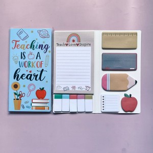 Cadeau de remerciement pour les enseignants, ensemble de notes autocollantes, bloc-notes mignon en forme de pomme, fournitures de bureau pour la rentrée scolaire - Product Image 4