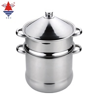 Batterie de cuisine moderne en acier inoxydable poignée en bakélite de grande capacité compatible avec l'induction chauffe-aliments vapeur nouvelle cuisine cuisson