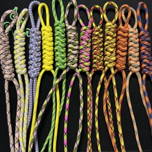 Customize Wholesale Trendy Braided Rope Nylon Lanyard Colorful Knotted Cord Keychain for Bag & Keys Ins Fashion Accessories