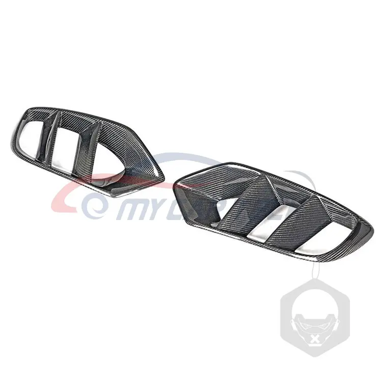 สําหรับM-Mercedes B-enz W205 C180 C300 2015-2018 4 ประตูB Rabusกันชนหน้ากันชนหมอกกระจังหน้าฝาครอบAir Ventคาร์บอนไฟเบอร์รุ่น AD