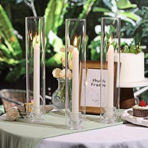 Wholesale Simple Tall Taper Candlestick Cylinder <strong>Windproof</strong> Cover Glass Crystal <strong>Candle</strong> <strong>Holders</strong> for Tapered <strong>Candles</strong> - Product Image 5