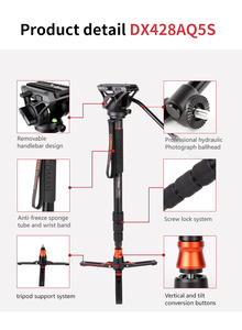 Dx428aq5s coman chuyên nghiệp sợi carbon đa chức năng <span class=keywords><strong>Monopod</strong></span> với chân máy - Product Image 4