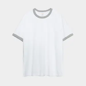 Camiseta Personalizada para Hombre con Mangas en Contraste, Camiseta Ringer de Algodón con Cuello Redondo, Camisetas de Lujo - Product Image 2