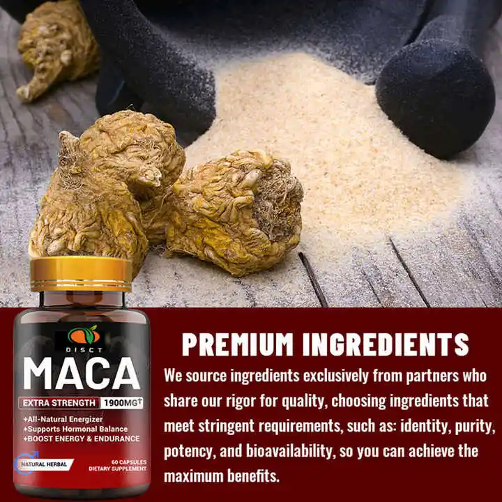 DISCOUNT maca ginseng herbal men wellness vitamins supplements capsules for male