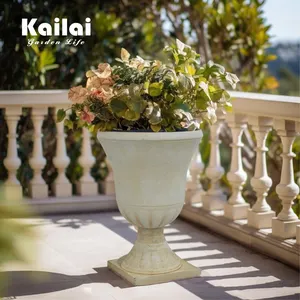 Kailai Outdoor-Dekor römischen Stil Garten Sockel antike Kunststoff Urne Blume Pflanz gefäße für Pflanzen