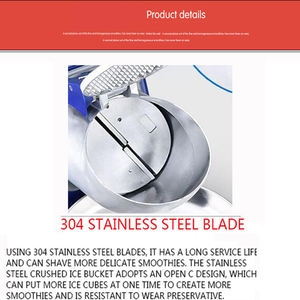 Rasoir à glace pour la fabrication de boissons pour des cônes de neige <span class=keywords><strong>ou</strong></span> des barboteuses rapides à gros copeaux <span class=keywords><strong>ou</strong></span> à copeaux fins Mini machine à glace portable - Product Image 6