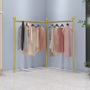 豪华落地式金属服装展示架，服装店转角展示架 - Product Image 2