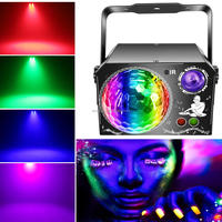 Nouvelle Lampe de Projection 3-en-1 2025 : 96 Motifs Laser + Boule Magique + Lumière UV Violette, Effets Lumineux, Son et Télécommande
