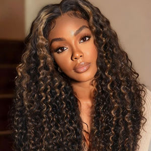 T1B/427 #   วิกผมมนุษย์แท้แบบไม่ต้องใช้กาว ทรงลอนใหญ่แบบพม่า  ขนาด 5x5  ปมฟอกสี  วิกผมลูกไม้ด้านหน้า  <span class=keywords><strong>ไฮ</strong></span><span class=keywords><strong>ไล</strong></span><span class=keywords><strong>ท์</strong></span>แบบออมเบรและลอนผมหนา - Product Image 2