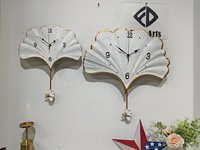 Jam Dinding Bentuk Bulu Putih 40CM dari Produsen dengan Pendulum, Jam Hias untuk Rumah/Kantor, Hadiah, Pengiriman Dropshipping sampai Depan Pintu (DDP)