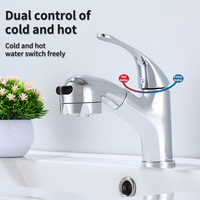 Robinet extractible moderne en cuivre avec capteur tactile et noyau en céramique, finition polie, monotrou, à poser sur comptoir, pour cuisine, salle de bain, salon 1