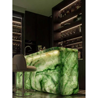 Onyx vert moderne de luxe, pierre naturelle, marbre transparent, onyx vert Verde pour la conception de murs intérieurs et de comptoirs