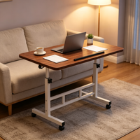 Bureau d'ordinateur portable en bois pliable et portable, ergonomique, réglable, convertible, pivotant, avec étagère intégrée pour le rangement à domicile ou au bureau