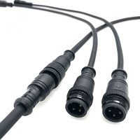 Rangkaian Kabel Konektor Sirkular Tahan Air 2 Pin Kustom dengan Kabel Harness Steker Jantan untuk Daya Pencahayaan LED