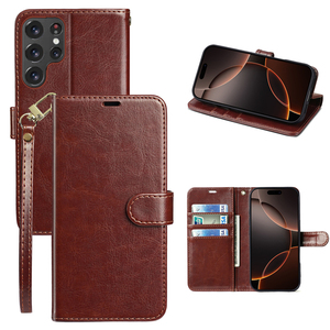Funda Protectora para Teléfono con Cordón, Tapa Abatible de PU, Cierre Magnético, Carcasa de TPU para Samsung Galaxy S23 S24 S25 S26 Ultra S25/24/26+ A56 - Product Image 1