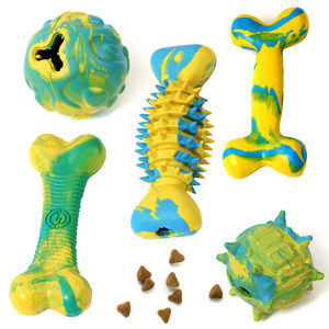 犬のおもちゃメーカー中国卸売犬のおもちゃペットの噛むおもちゃ天然ゴムフードディスペンサー耐久性のあるゴムカスタマイズ可能な色 - Product Image 1