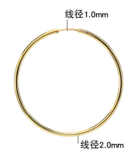 促销饰品高品质薄设计手术不锈钢银金圆Huggie环耳环饰品 - Product Image 2