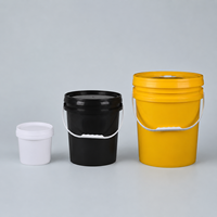Seau en plastique PP industriel de 1 L à large ouverture avec couvercle et poignée métallique, couleur et logo personnalisés pour le stockage de produits chimiques