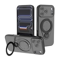 Coque de téléphone magnétique antichoc avec béquille intégrée pour iPhone 17 Pro Max, compatible également avec iPhone 17 et 16 Pro